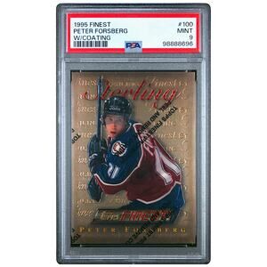 1995 Topps Finest w Coating #100 Peter Forsberg PSA 9 Colorado Avalanche - Pop 3